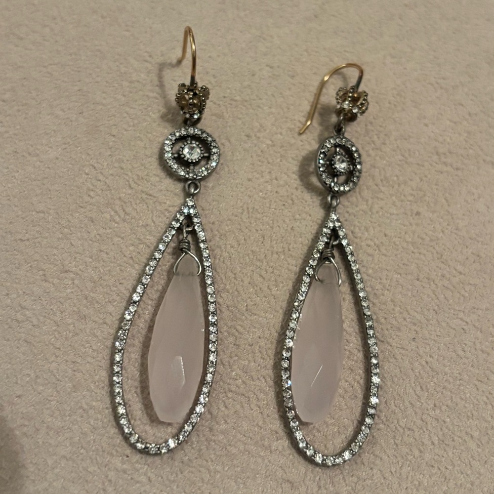 Vintage Juicy Couture Rose Quartz Drop Earrings